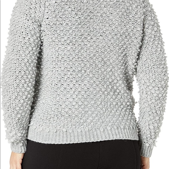 Lucky Brand Grey Chunky Textured Bomber Sweater 1X - Picture 7 of 16